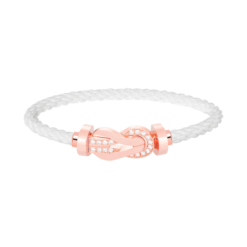 ¡®lume Jewelry¡¯CHANCE LARGE 8 FIGURE BUCKLE HALF DIAMOND BRACELET ROSE GOLD