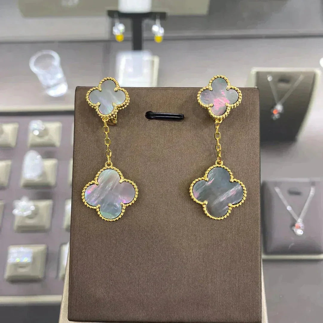 ¡®lume Jewelry¡¯CLOVER 2 MOTIFS EARRINGS (MULTIPLE CHOICESC