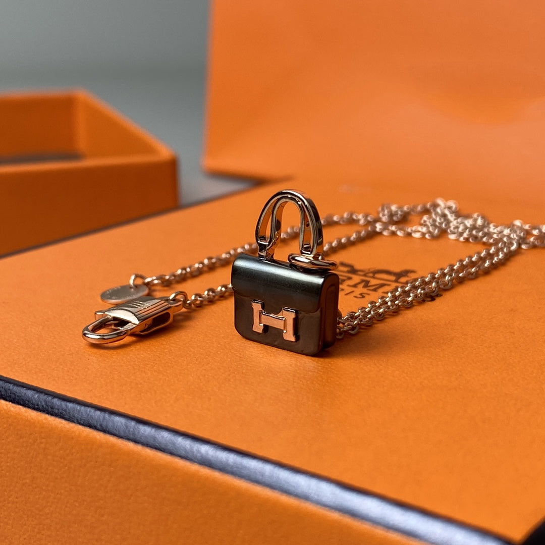 ¡®lume Jewelry¡¯CONSTANCE BLACK PEDANT PINK GOLD NECKLACE