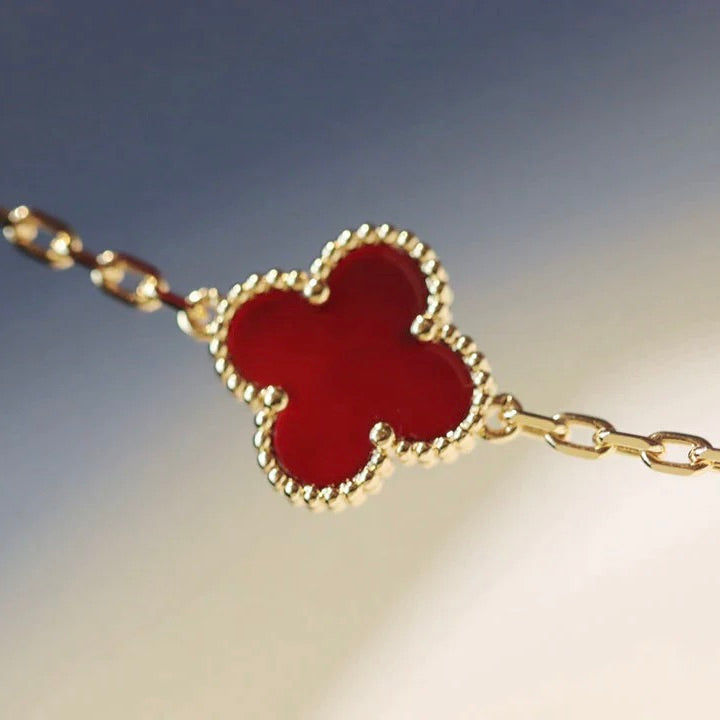 ¡®lume Jewelry¡¯CLOVER 20 MOTIFS CARNELIAN NECKLACE