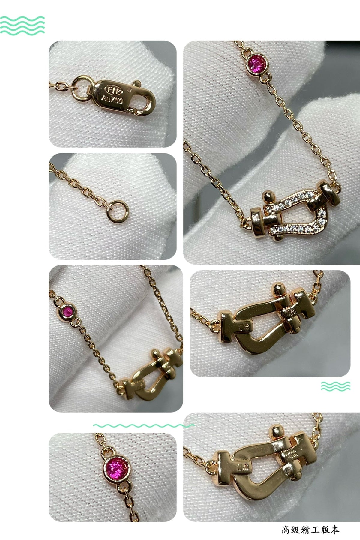 ¡®lume Jewelry¡¯FORCE 10 DIAMOND PINK GOLD NECKLACE