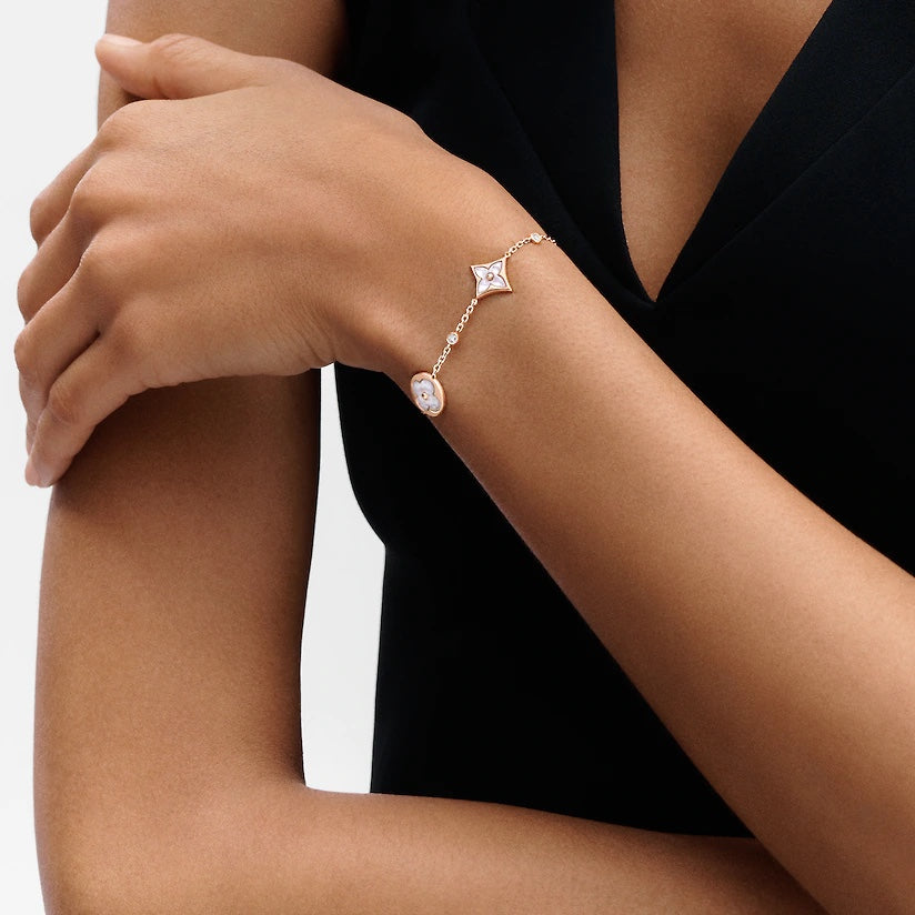¡®lume Jewelry¡¯STAR AND SUN 4 MOTIF WHITE MOP PINK GOLD BRACELET