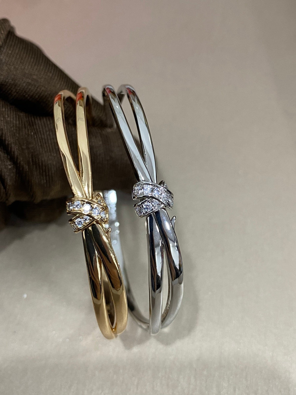 ¡®lume Jewelry¡¯Liens Séduction Bracelet | Diamond Twisted Knot Bangle