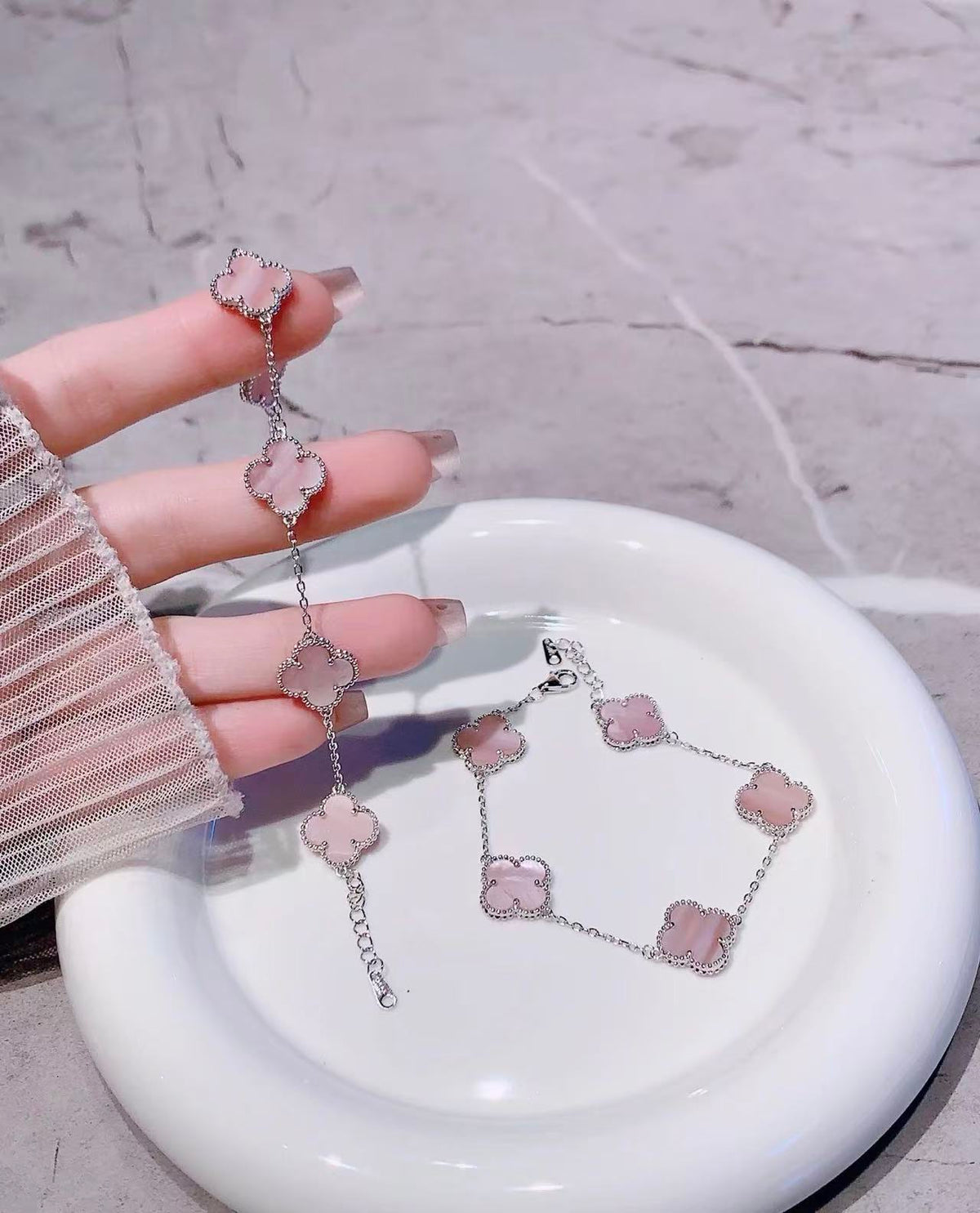 [lume JewelryLight Pink Braided Bracelet