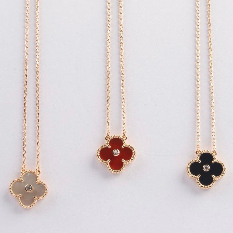 ¡®lume Jewelry¡¯CLOVER 15MM DIAMOND CARNELIAN NECKLACE
