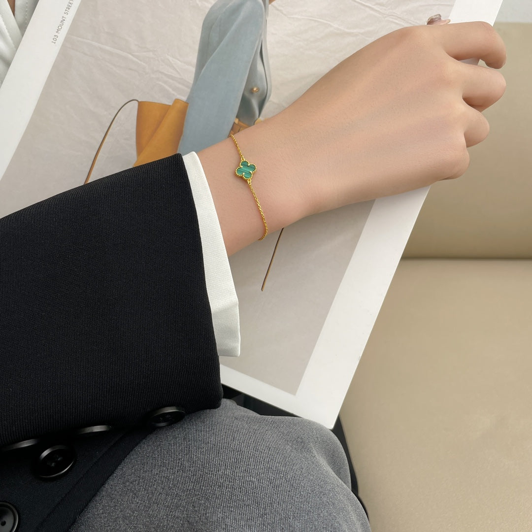 ¡®lume Jewelry¡¯CLOVER BRACELET MALACHITE 1 MOTIF