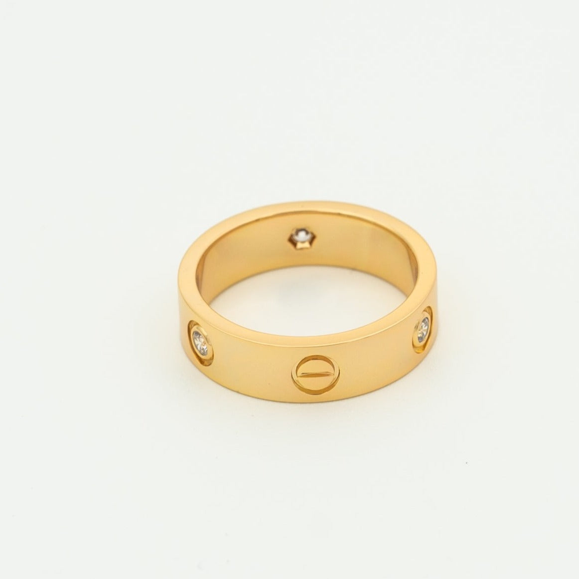 ¡®lume Jewelry¡¯LOVE RING 5.5MM 3 DIAMONDS PINK GOLD