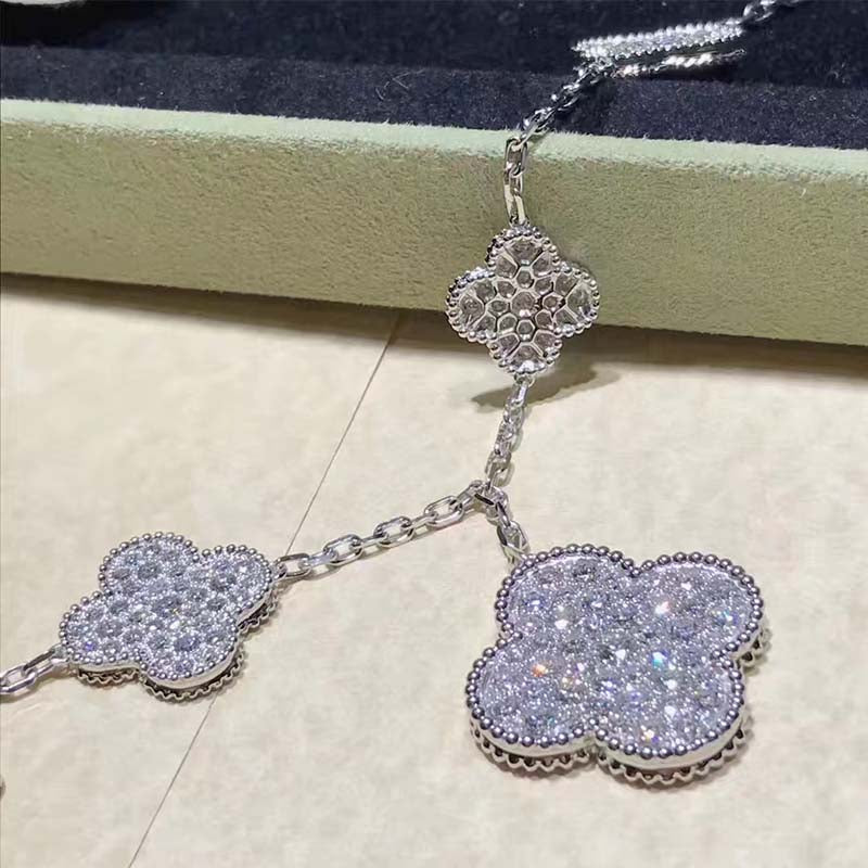 ¡®lume Jewelry¡¯CLOVER 6 MOTIFS SILVER DIAMOND BRACELET