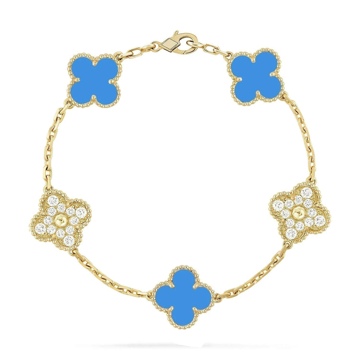 [lume Jewelry]New CLOVER 5 MOTIF BLUE AGATE BRACELET COLLECTION