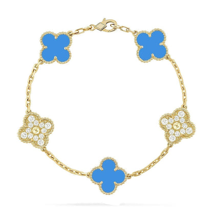 [lume Jewelry]New CLOVER 5 MOTIF BLUE AGATE BRACELET COLLECTION