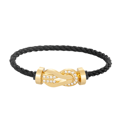 ¡®lume Jewelry¡¯CHANCE LARGE 8 FIGURE BUCKLE HALF DIAMOND BRACELET GOLD