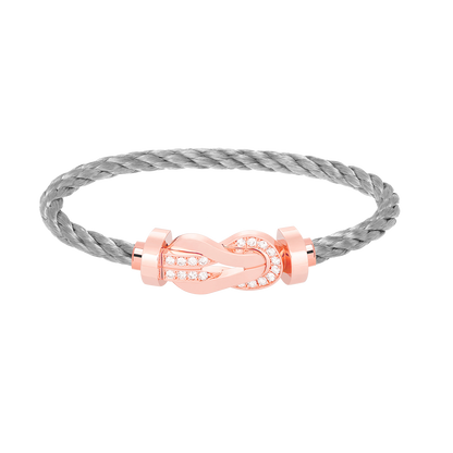 ¡®lume Jewelry¡¯CHANCE LARGE 8 FIGURE BUCKLE HALF DIAMOND BRACELET ROSE GOLD