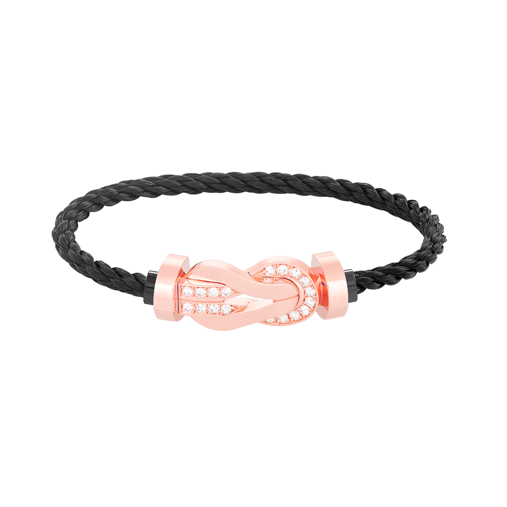 ¡®lume Jewelry¡¯CHANCE LARGE 8 FIGURE BUCKLE HALF DIAMOND BRACELET ROSE GOLD