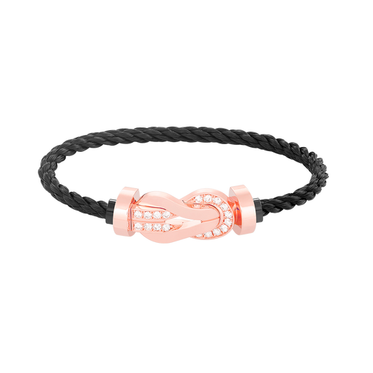 ¡®lume Jewelry¡¯CHANCE LARGE 8 FIGURE BUCKLE HALF DIAMOND BRACELET ROSE GOLD