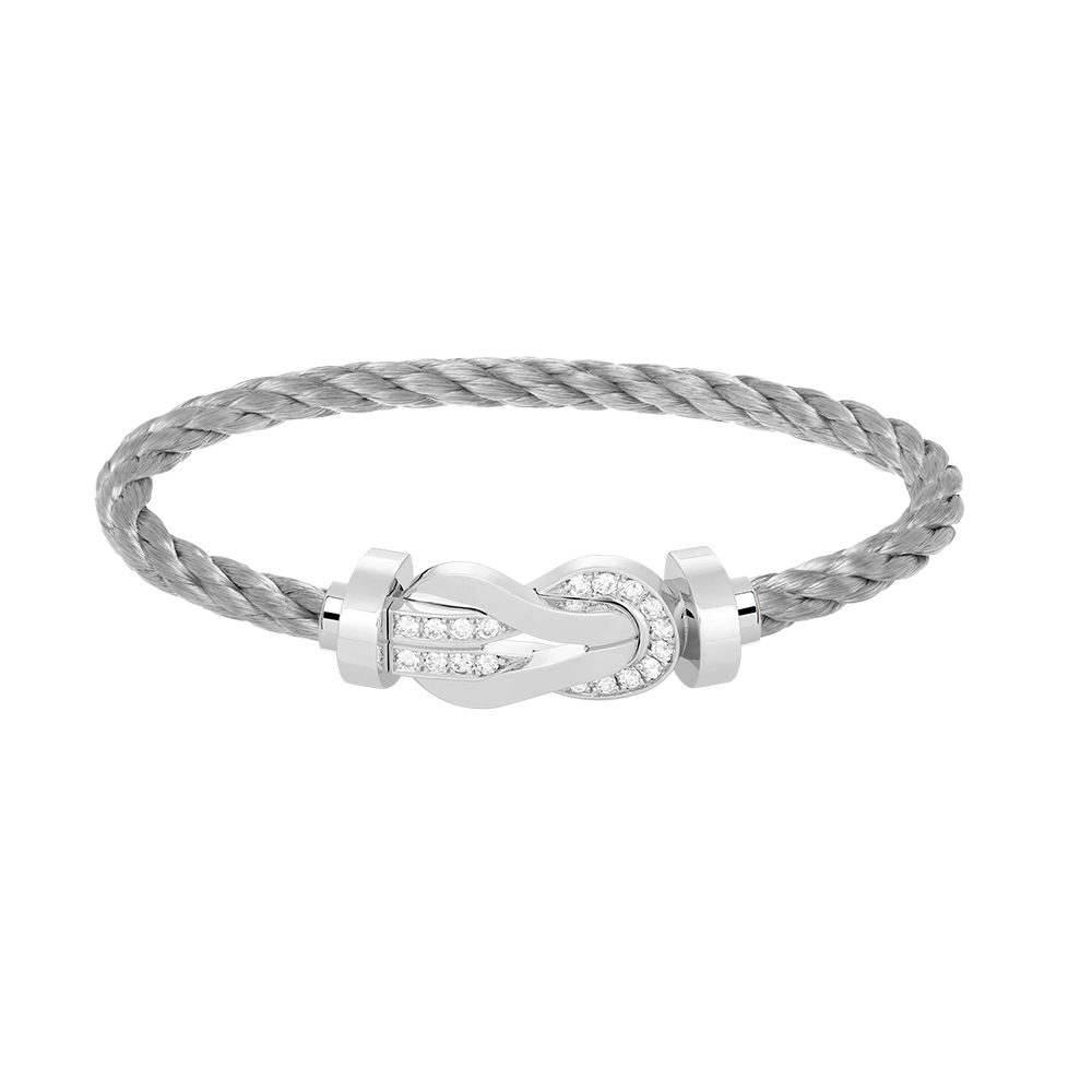 ¡®lume Jewelry¡¯CHANCE LARGE 8 FIGURE BUCKLE HALF DIAMOND BRACELET SILVER