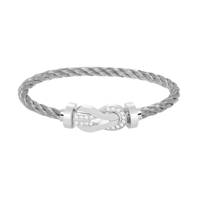 ¡®lume Jewelry¡¯CHANCE LARGE 8 FIGURE BUCKLE HALF DIAMOND BRACELET SILVER