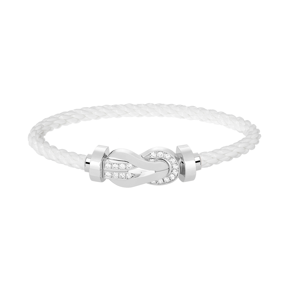 ¡®lume Jewelry¡¯CHANCE LARGE 8 FIGURE BUCKLE HALF DIAMOND BRACELET SILVER