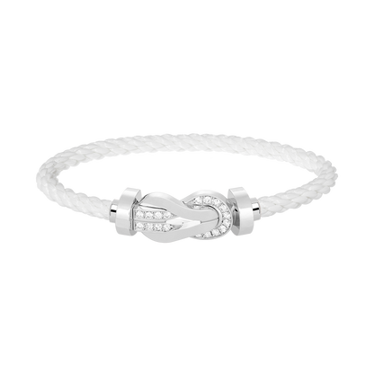 ¡®lume Jewelry¡¯CHANCE LARGE 8 FIGURE BUCKLE HALF DIAMOND BRACELET SILVER