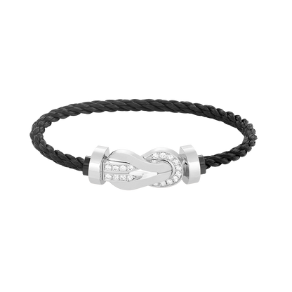 ¡®lume Jewelry¡¯CHANCE LARGE 8 FIGURE BUCKLE HALF DIAMOND BRACELET SILVER