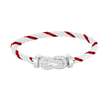 ¡®lume Jewelry¡¯CHANCE LARGE 8 FIGURE BUCKLE HALF DIAMOND BRACELET SILVER
