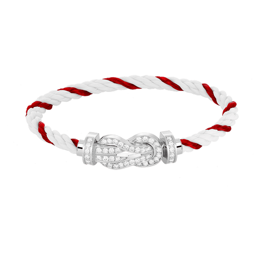 ¡®lume Jewelry¡¯CHANCE LARGE 8 FIGURE BUCKLE FULL DIAMOND BRACELET SILVER