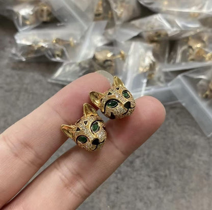 ¡®lume Jewelry¡¯ Panther Face Stud Earrings