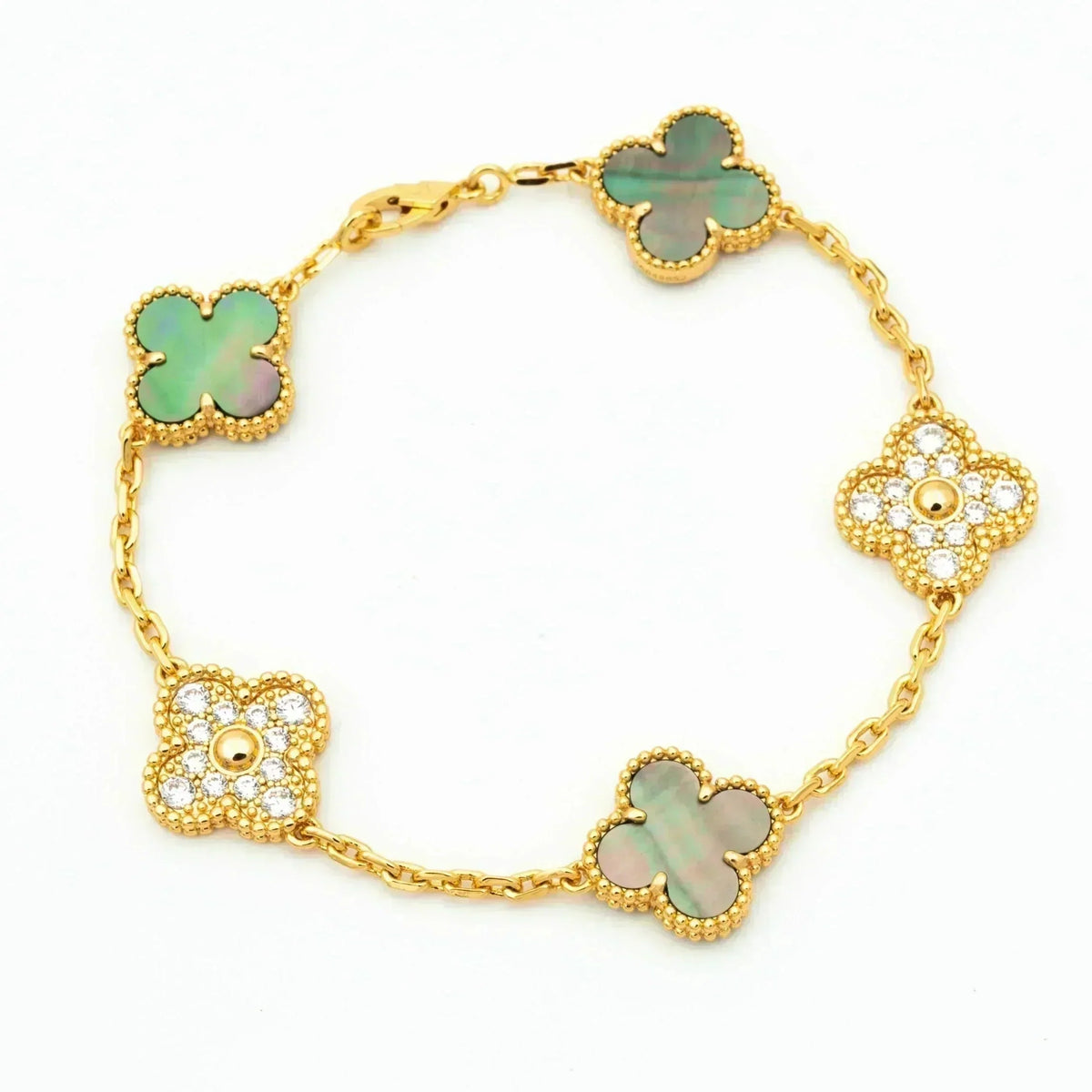 [lume Jewelry]New CLOVER 5 MOTIF GRAY MOP BRACELET COLLECTION
