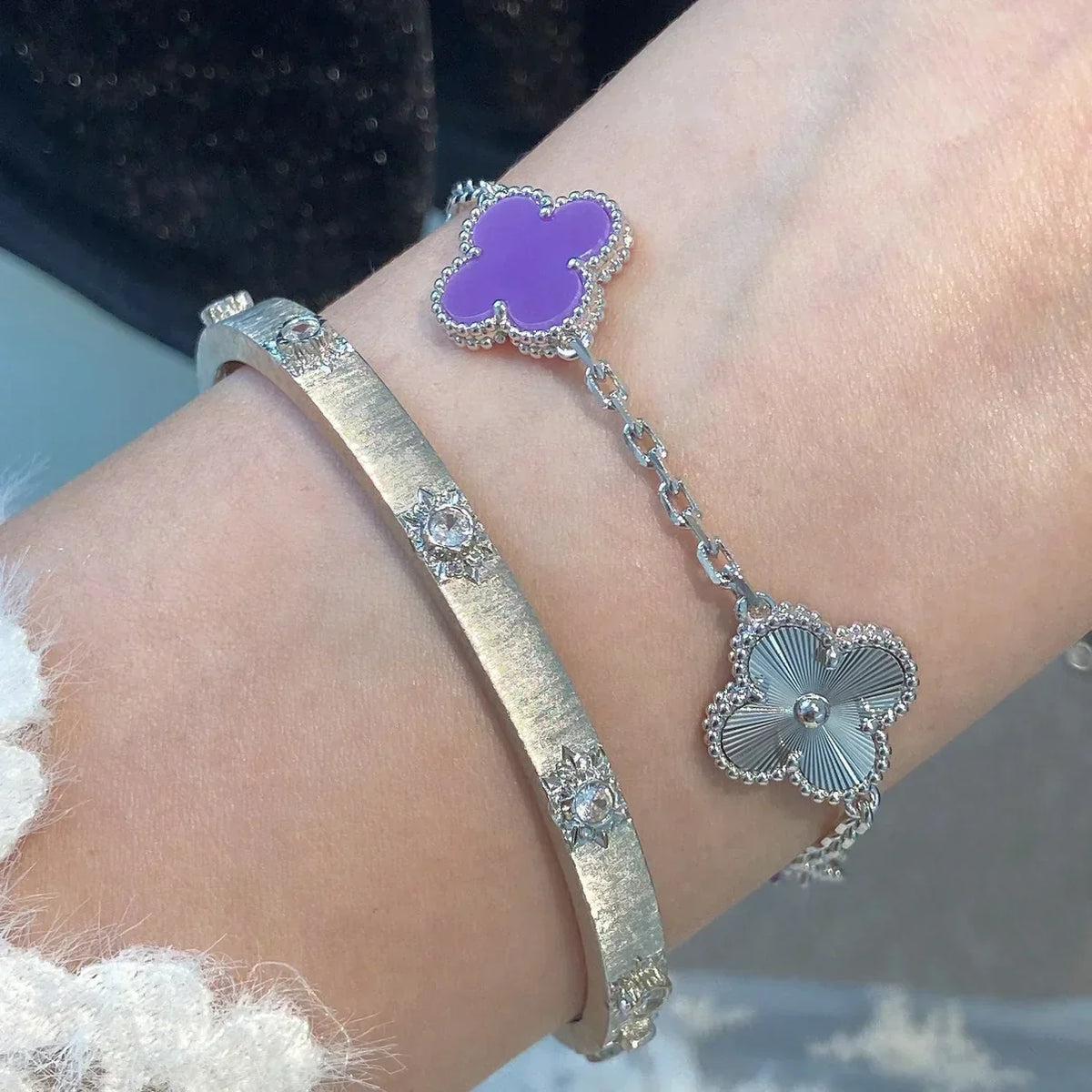 [lume Jewelry]New  CLOVER 5 MOTIF VIOLET BRACELET COLLECTION