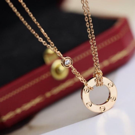 ¡®lume Jewelry¡¯LOVE NECKLACE ADJUSTABLE ROSE GOLD 2 DIAMOND