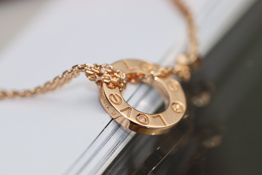 ¡®lume Jewelry¡¯LOVE NECKLACE ADJUSTABLE ROSE GOLD 2 DIAMOND