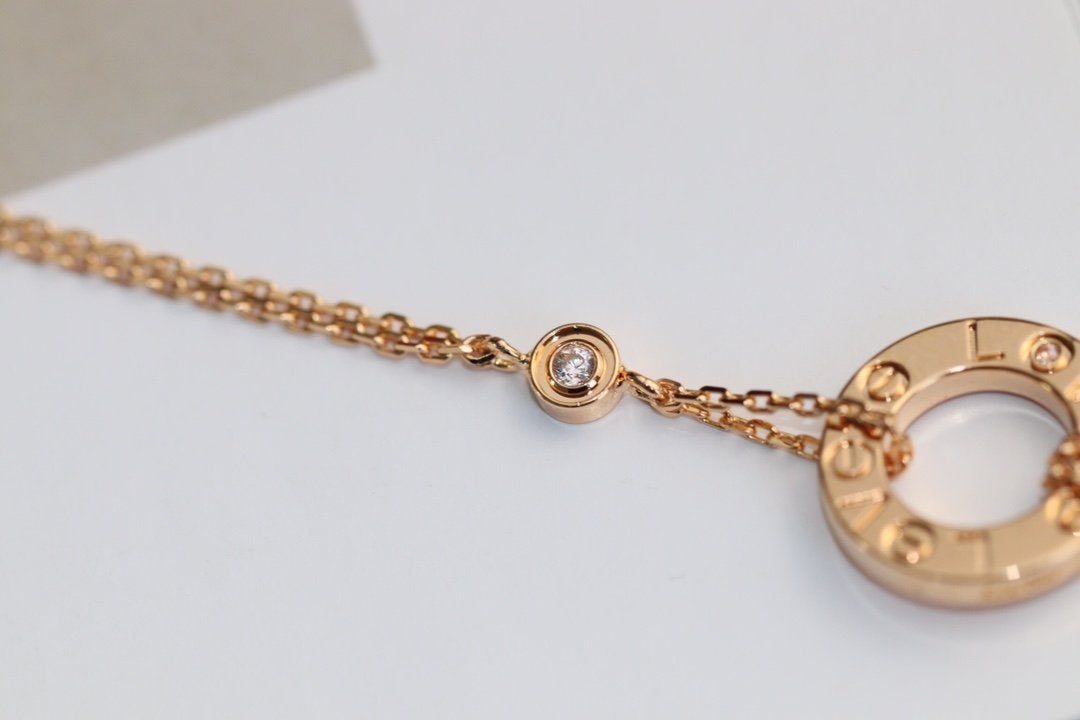 ¡®lume Jewelry¡¯LOVE NECKLACE ADJUSTABLE ROSE GOLD 2 DIAMOND