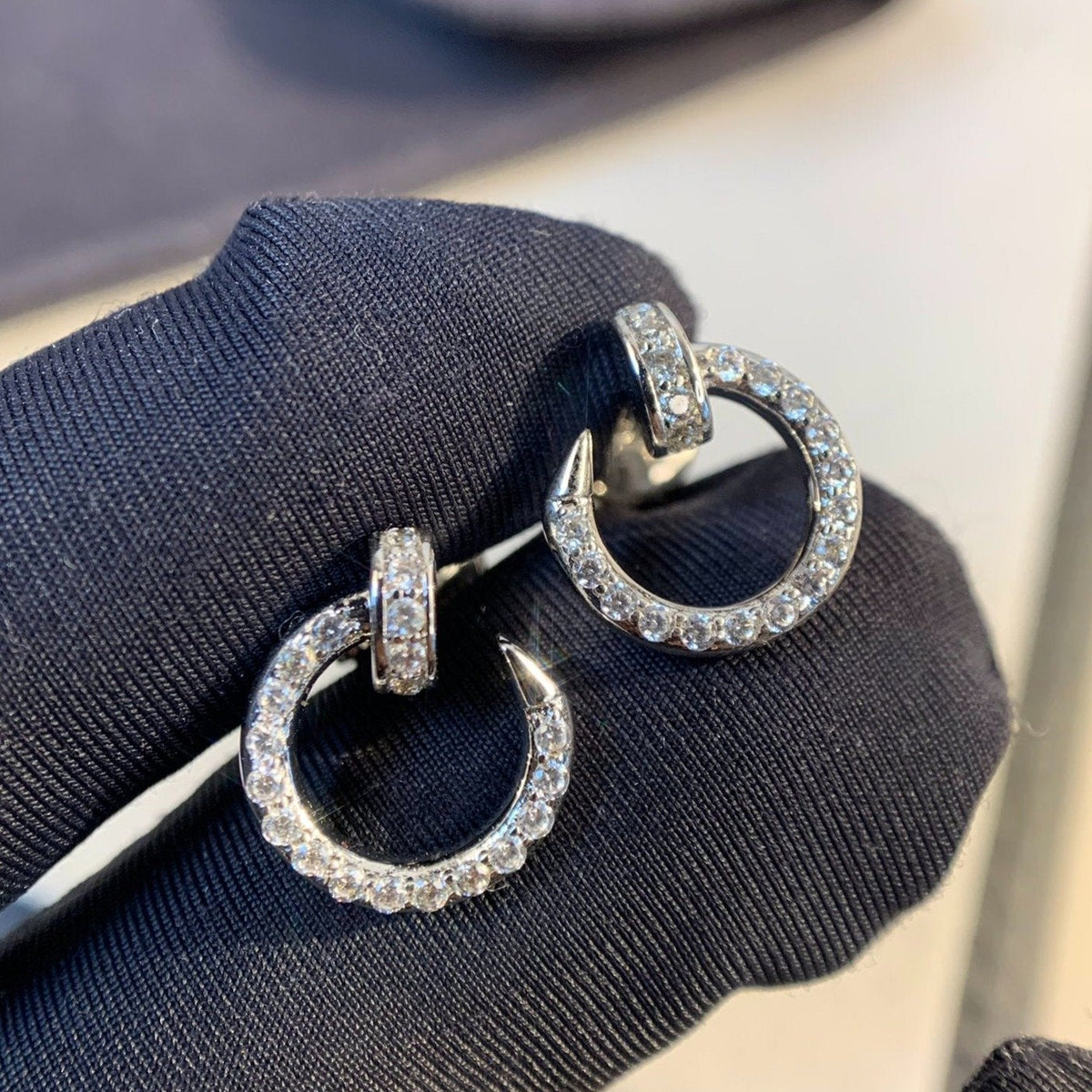 ¡®lume Jewelry¡¯JUSTE EARRINGS SILVER DIAMONDS