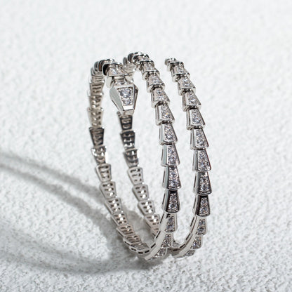 [lume Jewelry]SERPENTI BRACELET SILVER DIAMOND DOUBLE ROW