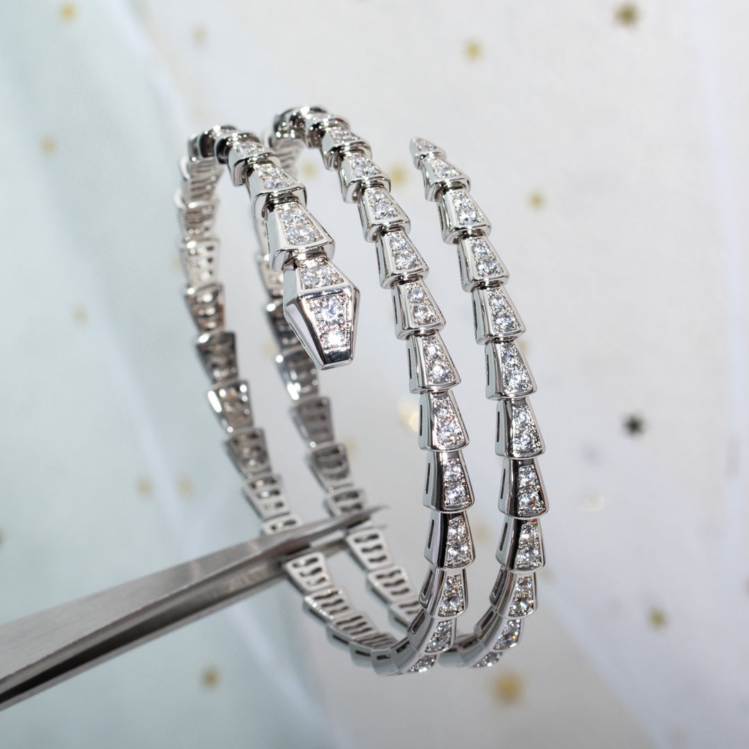 [lume Jewelry]SERPENTI BRACELET SILVER DIAMOND DOUBLE ROW