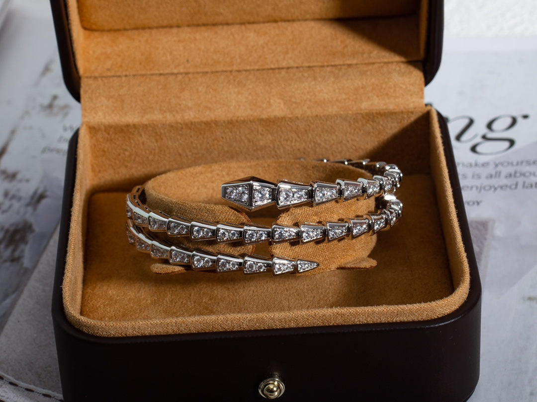 [lume Jewelry]SERPENTI BRACELET SILVER DIAMOND DOUBLE ROW
