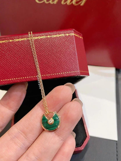 ¡®lume Jewelry¡¯AMULETTE ROSE GOLD MALACHITE NECKLACE
