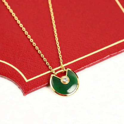 ¡®lume Jewelry¡¯AMULETTE GOLD MALACHITE NECKLACE