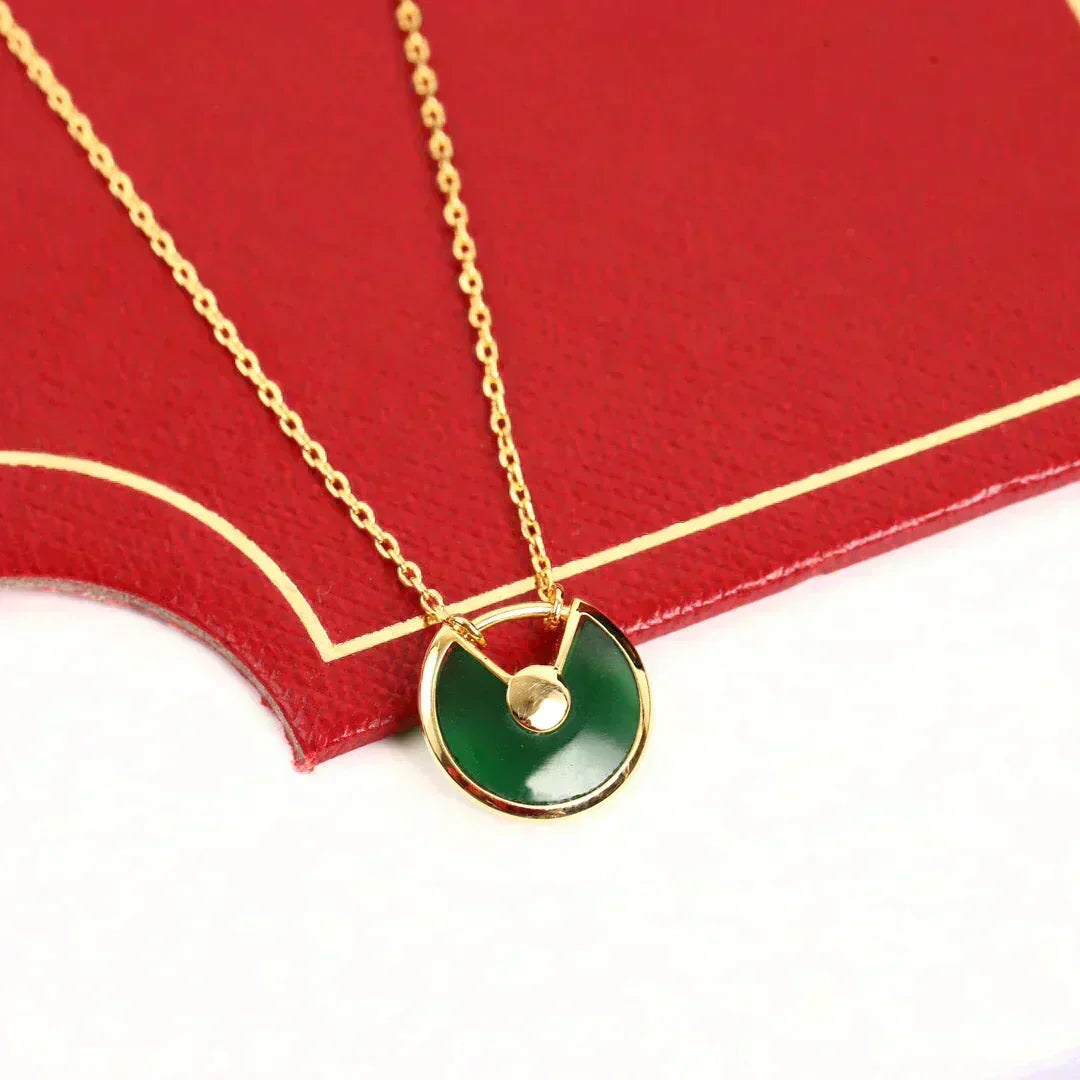 ¡®lume Jewelry¡¯AMULETTE GOLD MALACHITE NECKLACE
