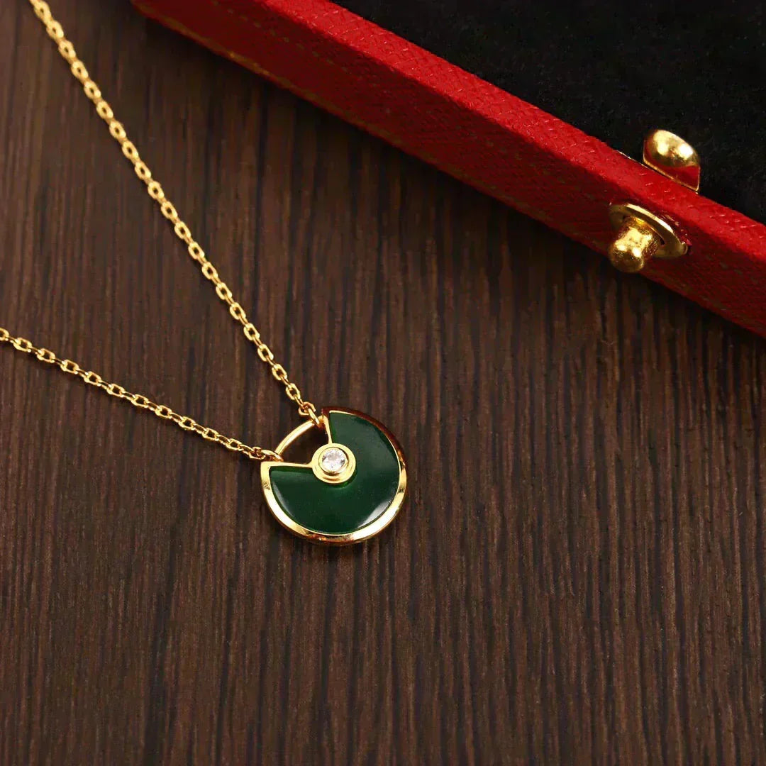 ¡®lume Jewelry¡¯AMULETTE GOLD MALACHITE NECKLACE