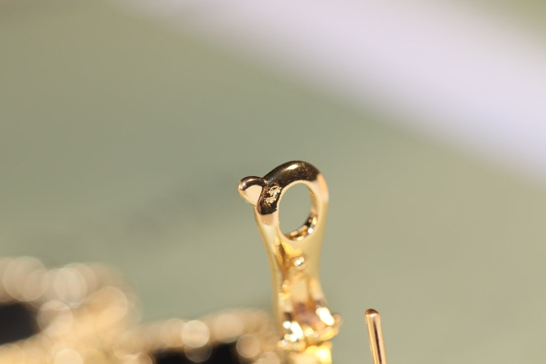 ¡®lume Jewelry¡¯CLOVER EARRINGS GOLD ONYX MOP 3 MOTIF