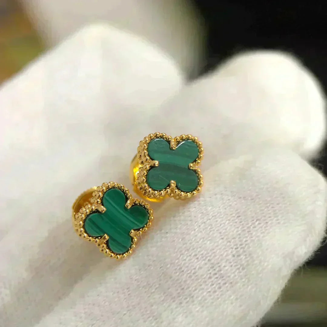 ¡®lume Jewelry¡¯CLOVER MINI 9.5MM MALACHITE  EARRINGS