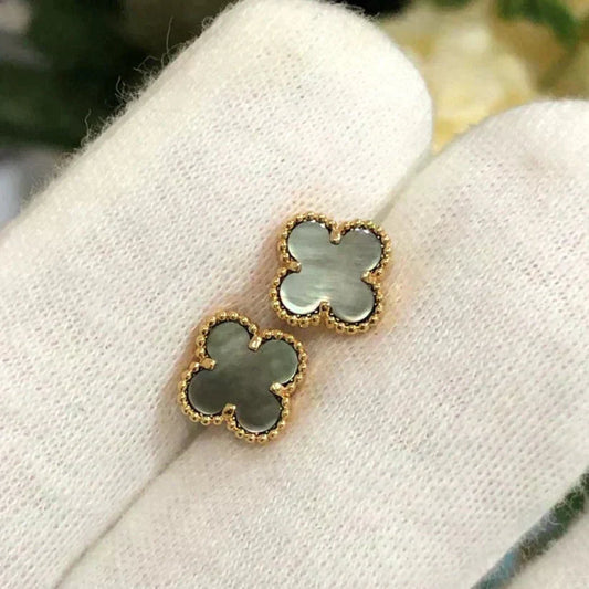 ¡®lume Jewelry¡¯CLOVER MINI 9.5MM GRAY MOP EARRINGS