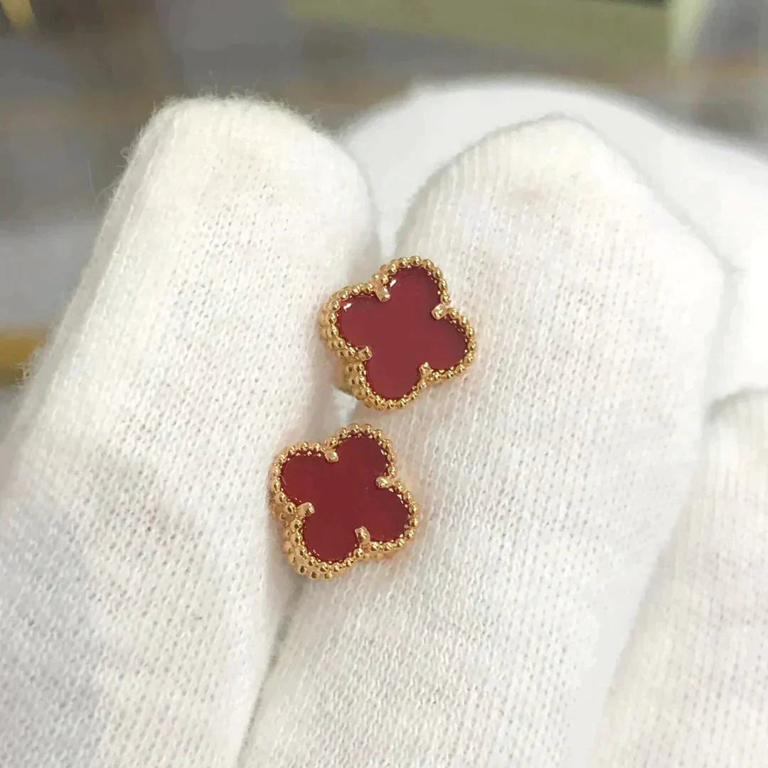 ¡®lume Jewelry¡¯CLOVER MINI 9.5MM CARNELIAN EARRINGS