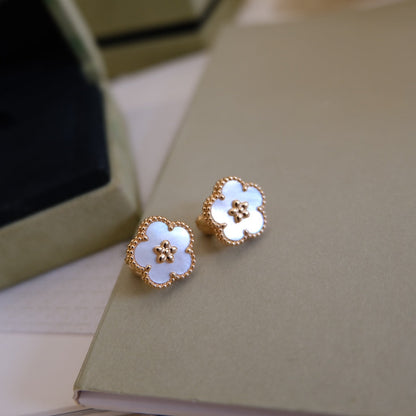 ¡®lume Jewelry¡¯LUCKY PINK GOLD WHITE MOP EARRINGS