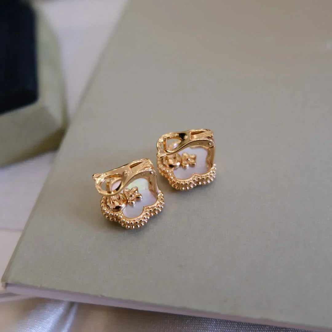 [lume Jewelry]LUCKY WHITE MOP EARRINGS