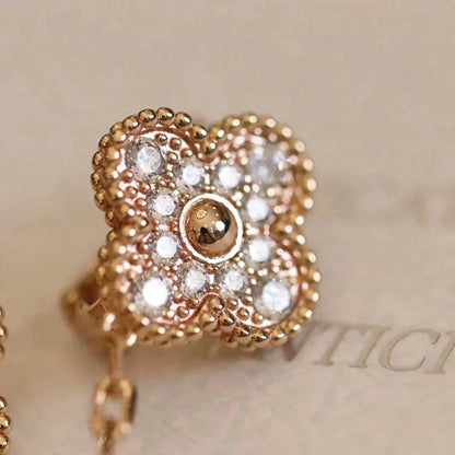 ¡®lume Jewelry¡¯CLOVER MEDIUM 1 MOTIFS FUll DIAMOND EARRINGS