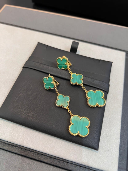 ¡®lume Jewelry¡¯CLOVER MALACHITE 3 MOTIFS GOLD