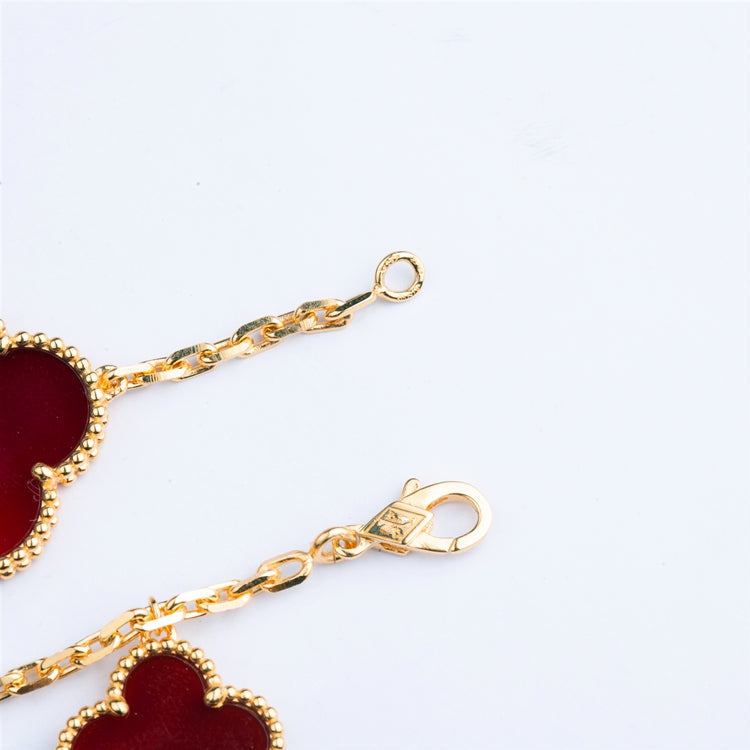 ¡®lume Jewelry¡¯CLOVER BRACELET 5 MOTIFS CARNELIAN TIGER EYE