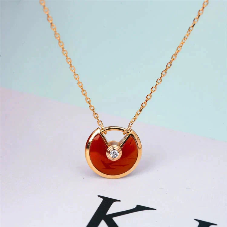 ¡®lume Jewelry¡¯AMULETTE GOLD CARNELIAN ONYX NECKLACE