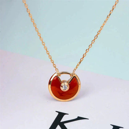 ¡®lume Jewelry¡¯AMULETTE GOLD CARNELIAN ONYX NECKLACE